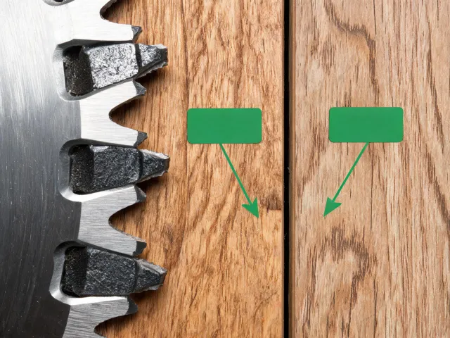 Carbide blade tooth closeup