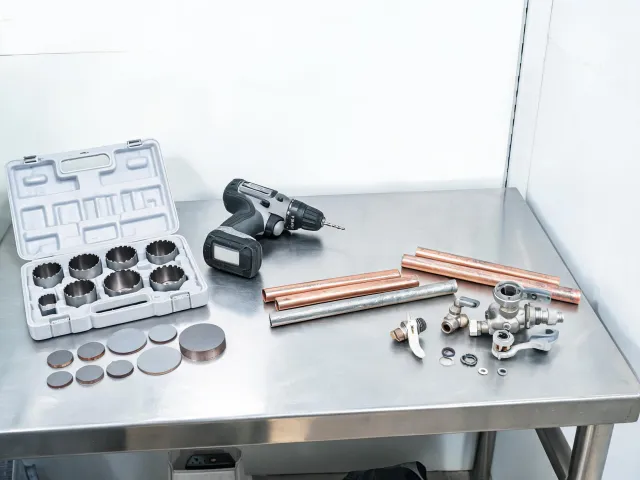 Plumbing and hole saw layout
